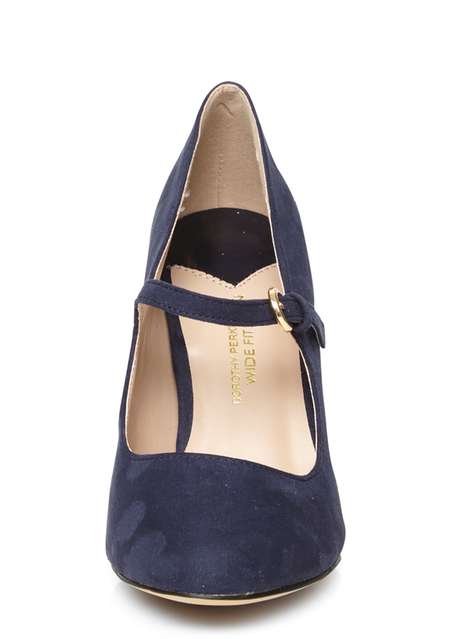 Wide Fit Navy 'Whoop' Mary Jane Court Shoes